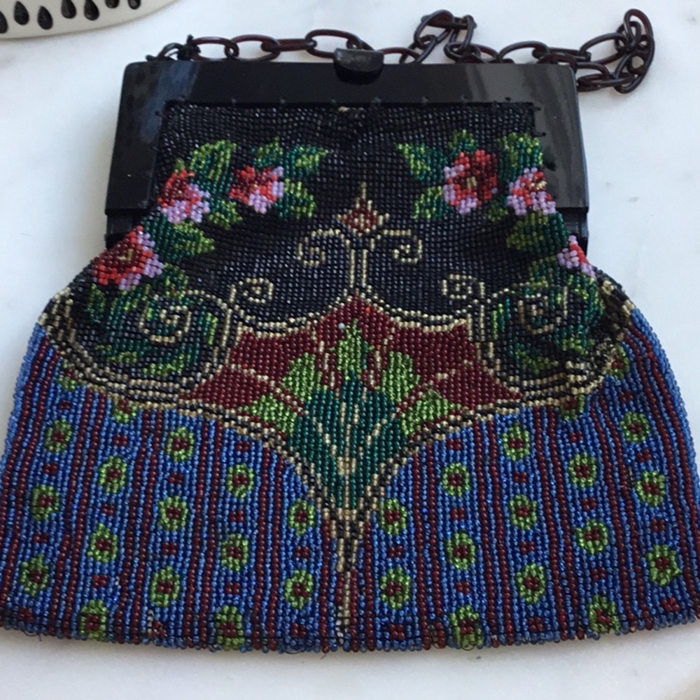 Vintage glass bead bag